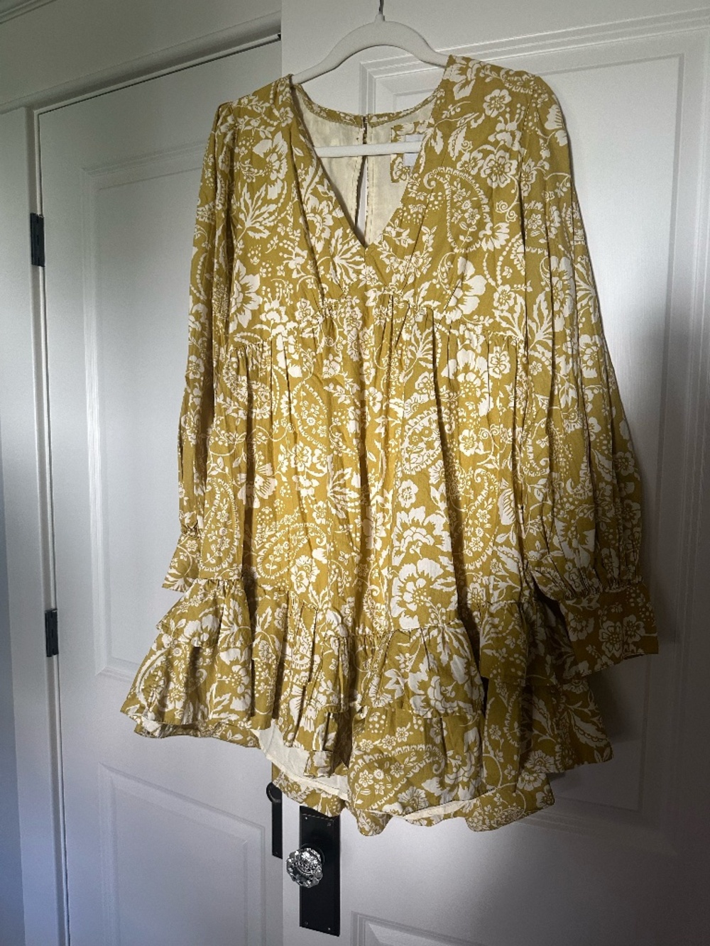 Maeve by Anthropologie Mustard Floral Mini Dress — Small